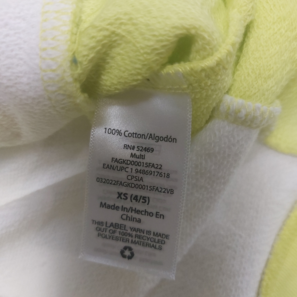 Free Assembly Girls Hoodie Dress Green and Cream Size XS 4/5 - Picture 3 of 10